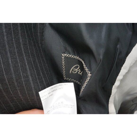 Brioni Nomentano Gray Striped S150s Wool 2 Pc Suit Jacket Pants 44R BRAND NEW - Picture 10 of 12